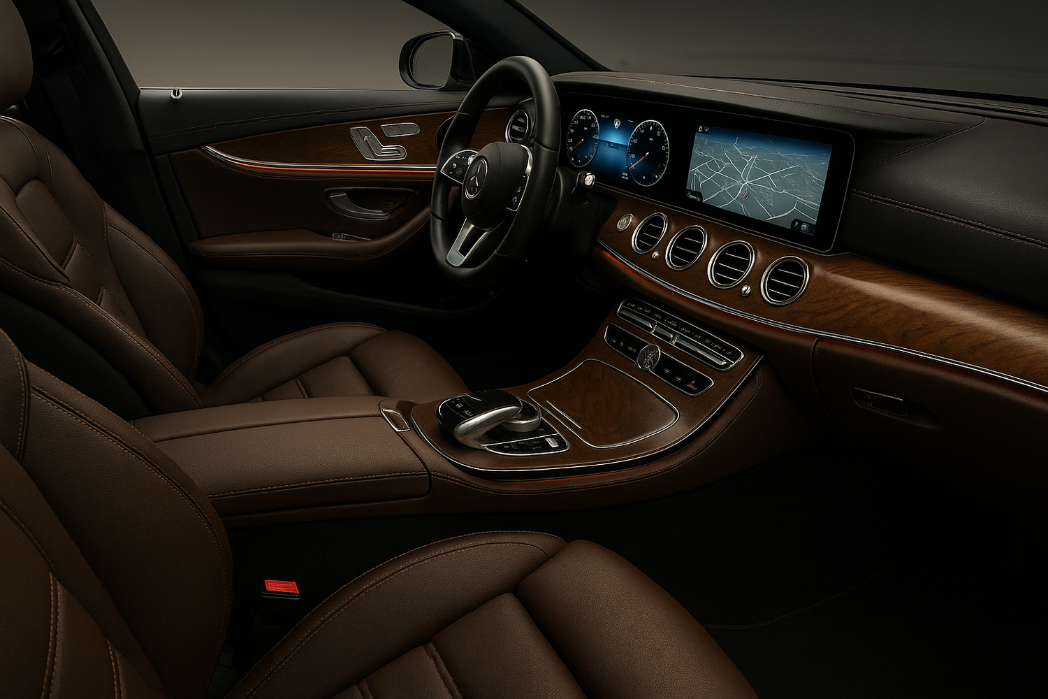 Luxury car interior, include arm rests 